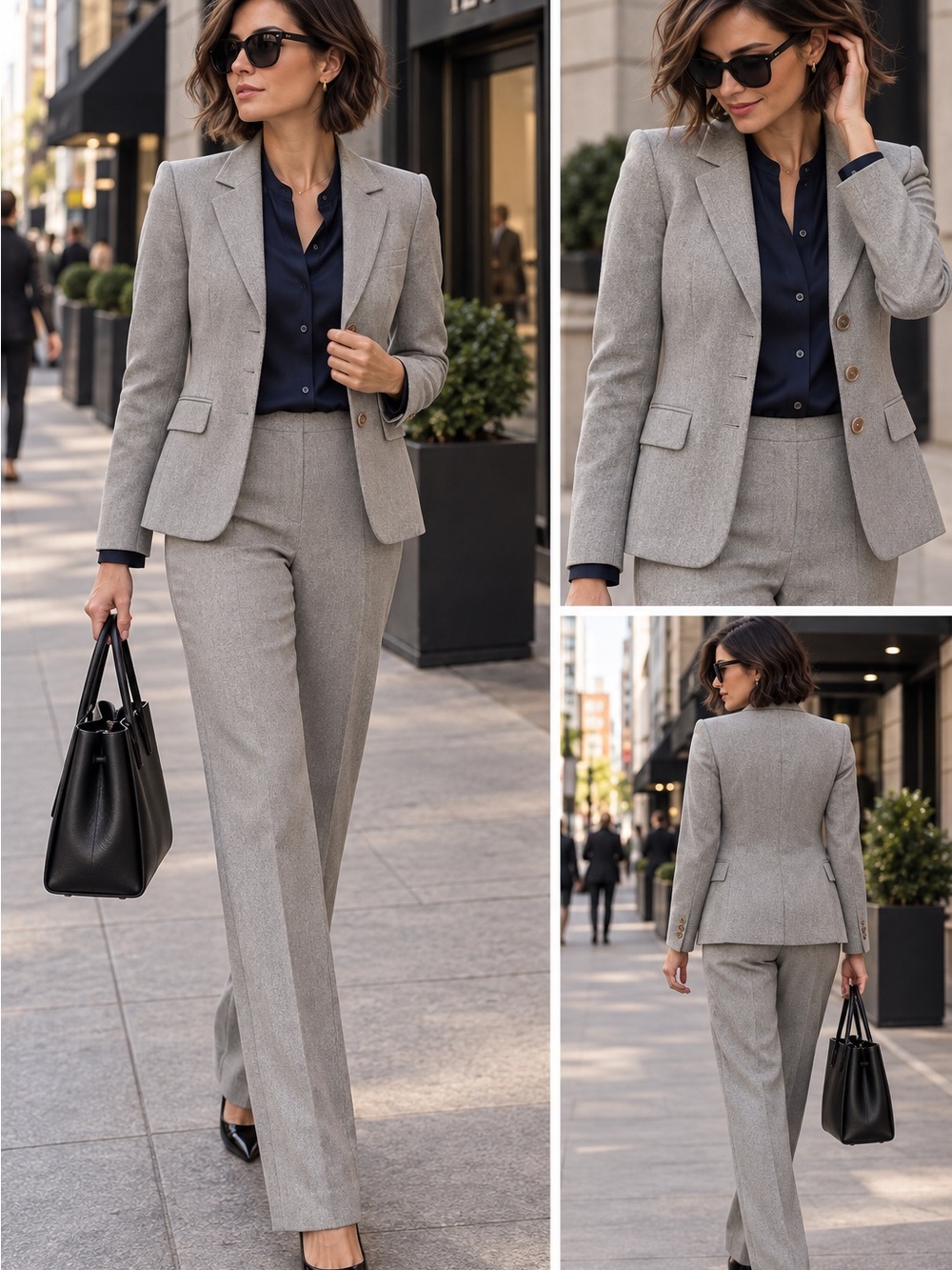 Vertigo Paris Gray Tailored Pant Suit